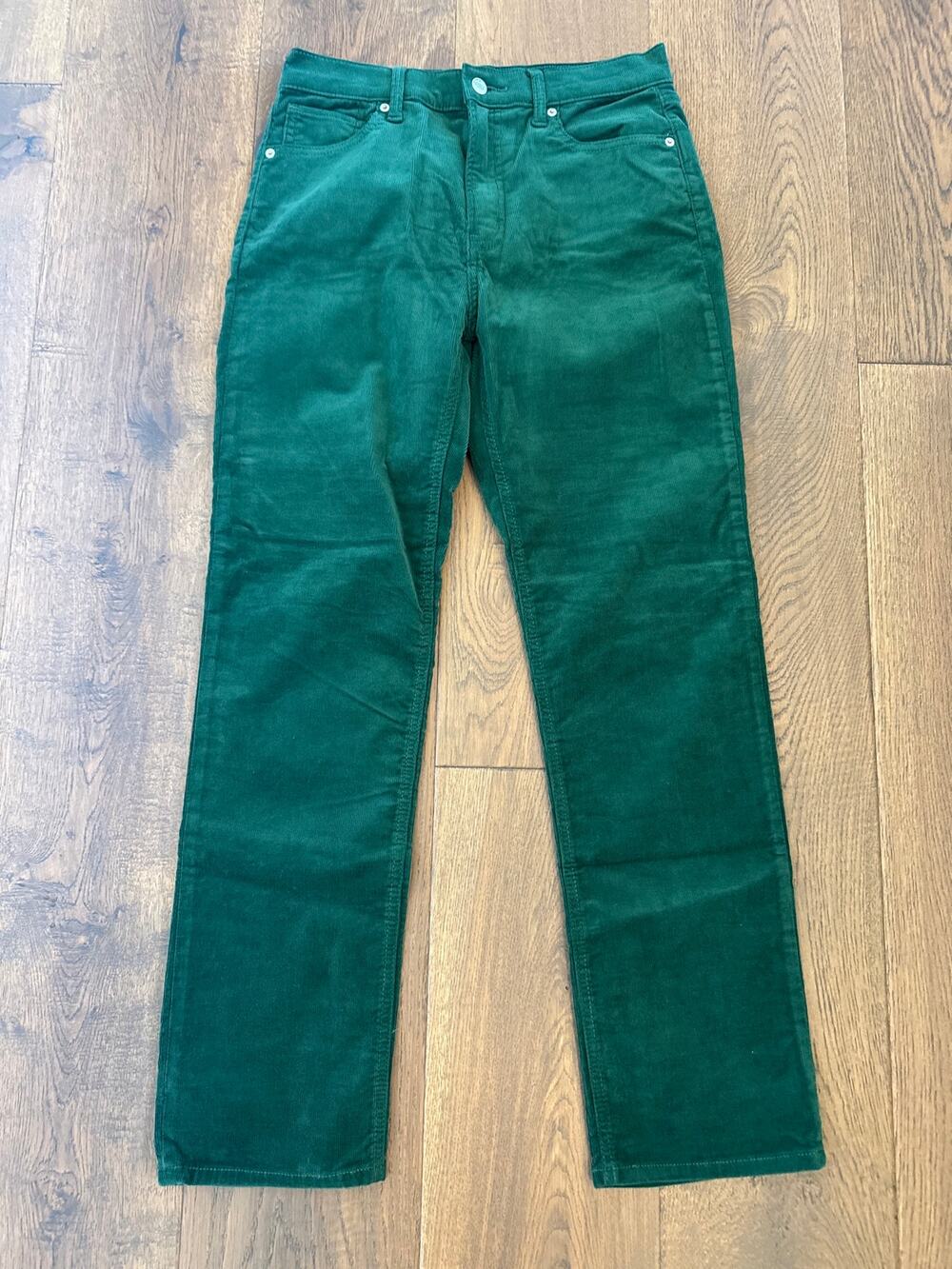 Gap Denim High Rise '90s Straight Leg Corduroy Pants Hunter Green Women's 8/29R